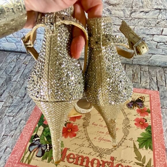 INC International Concepts Sparkly Strappy Stiletto Heels Womens Size 9.5 - Picture 6 of 10